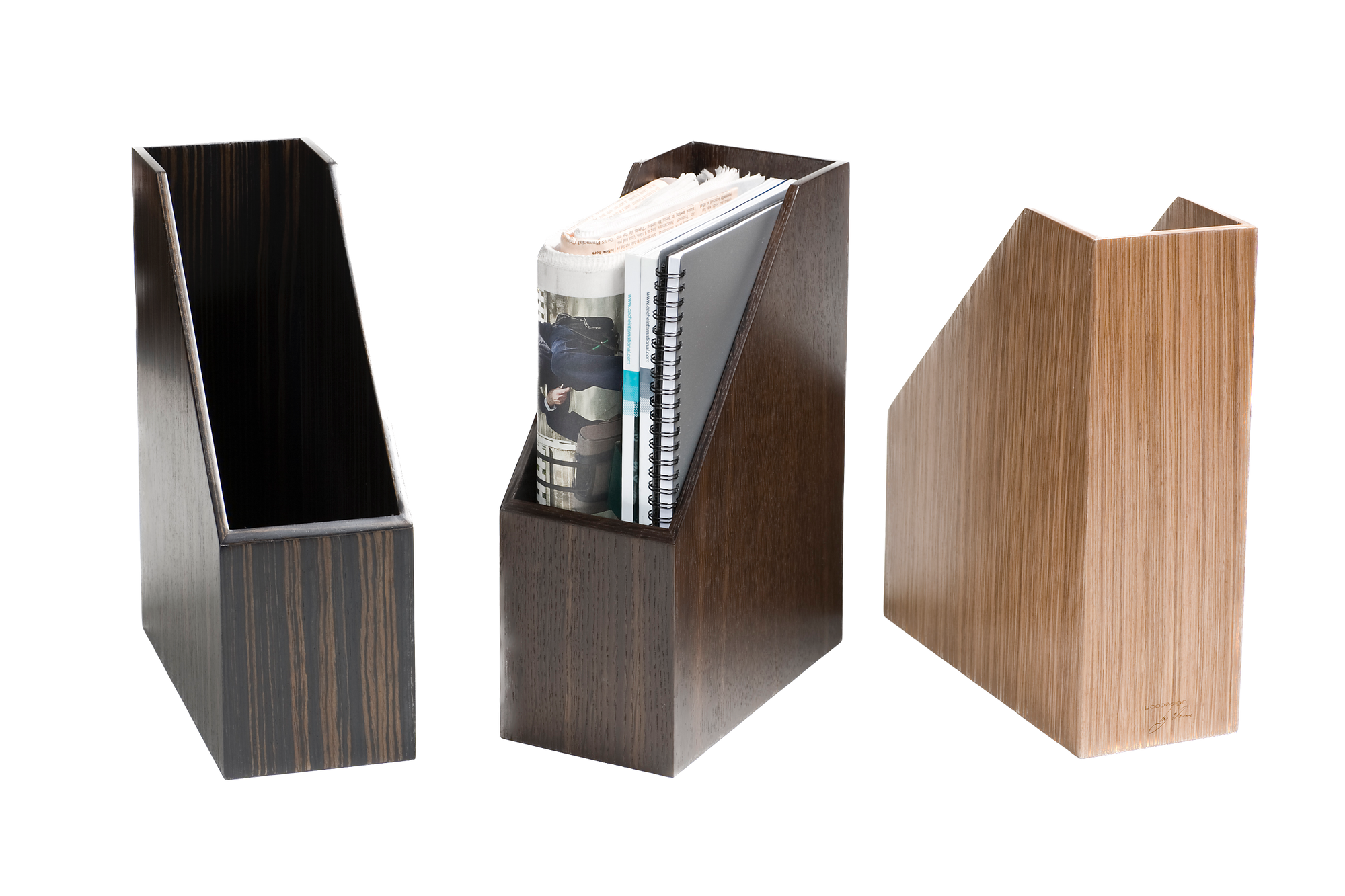 Luxury Magazine Holder available in four wood species. Gift Boxed and delivered to your door. 