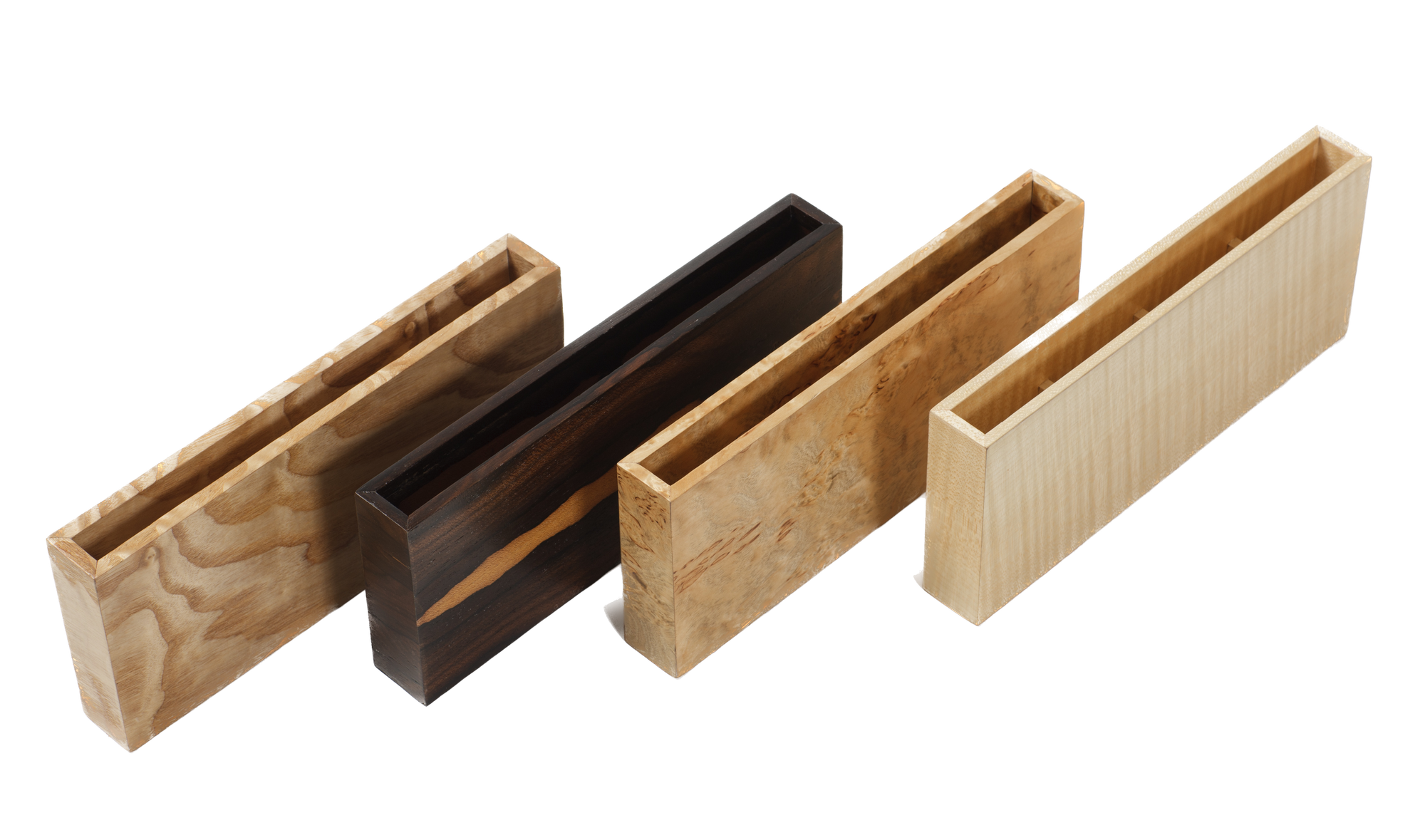 Wood pencil boxes, sleek, contemporary and unique in design. Our luxury desk sets can be accessorised with our exquisite pen boxes. 