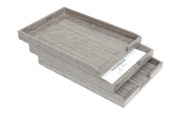 Stackable Letter Trays - Sterling Grey