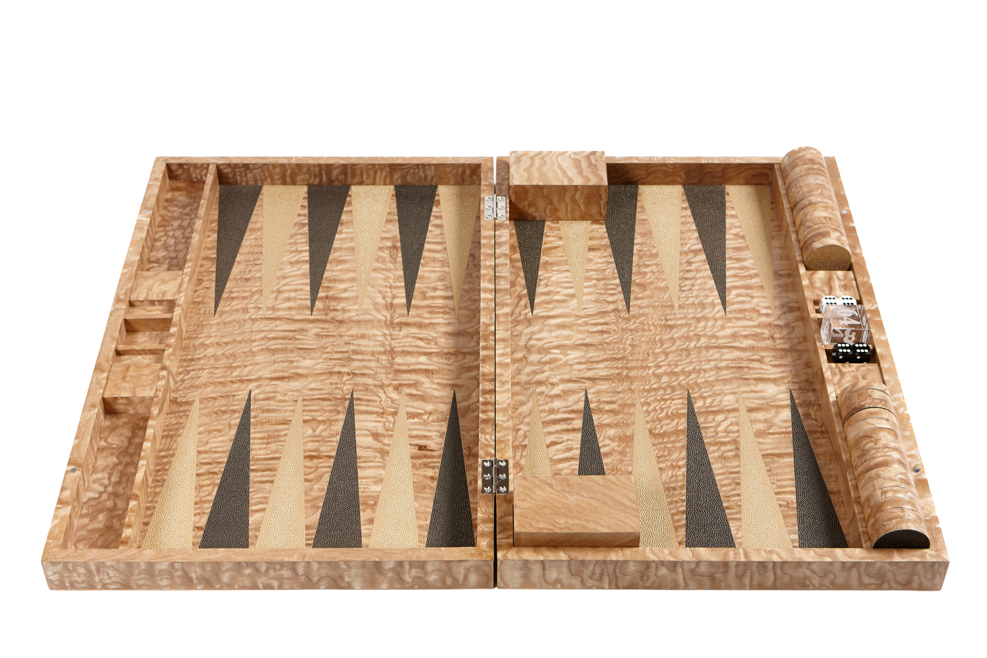 handcrafted tamo ash backgammon set copper black gold rare wood luxury gift UK