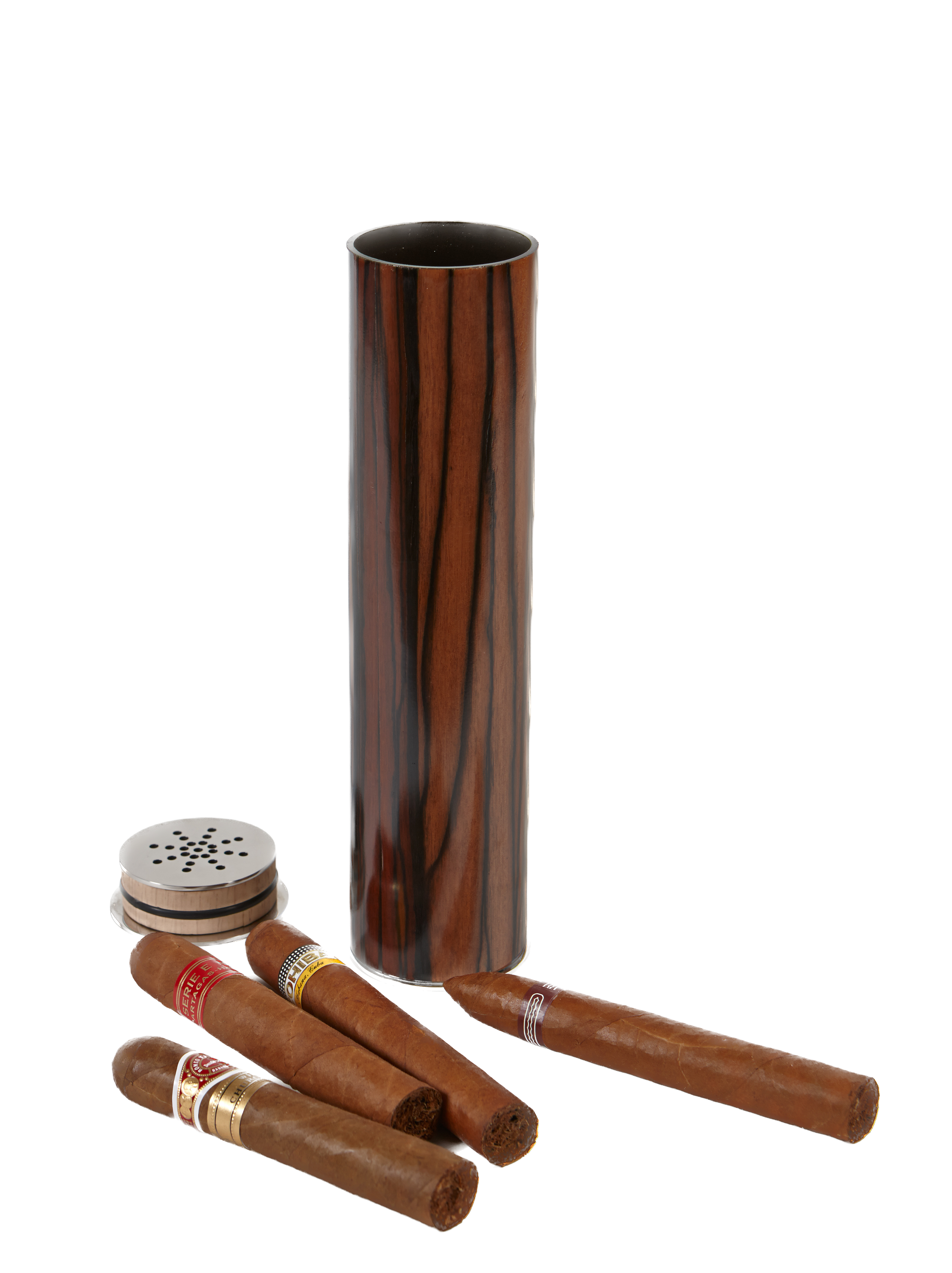 Cigar Humidifier and Match Striker - Royal Ebony Macassar - BACK IN STOCK