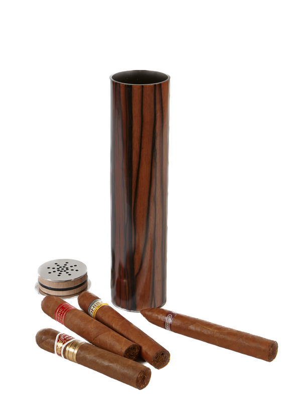 Cigar Humidifier and Match Striker - Royal Ebony Macassar - BACK IN STOCK