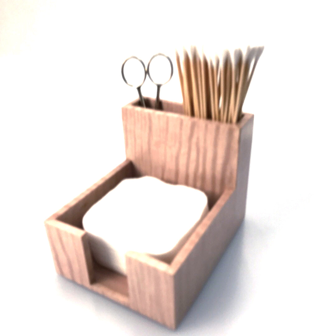 Cotton Pad Holder - Blush Curly Maple