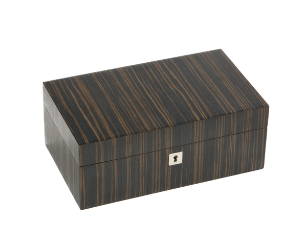 handcrafted dark ebony jewellery box rare wood luxury gift UK