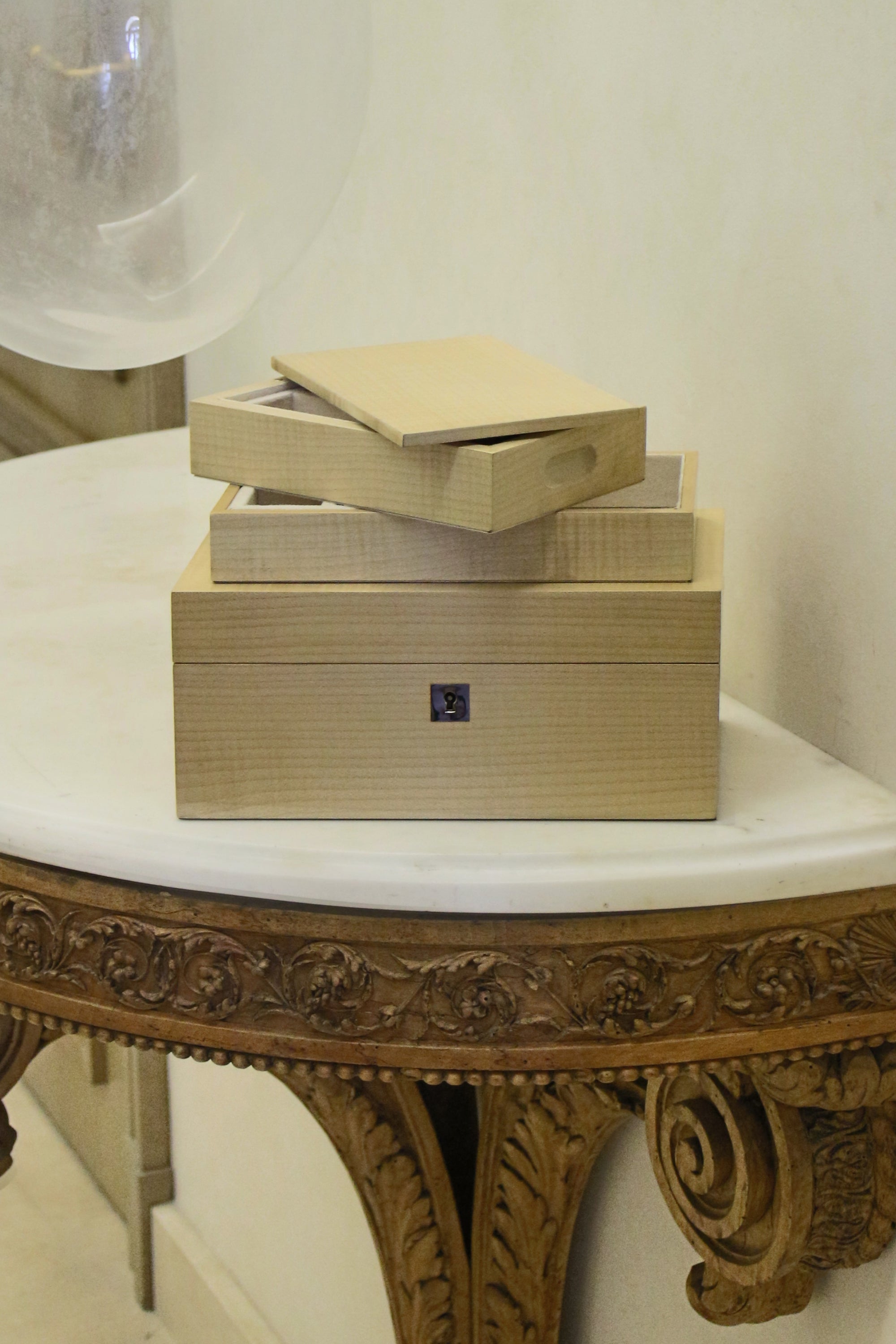 Figured Sycamore Exclusive Creations Jewellery Box