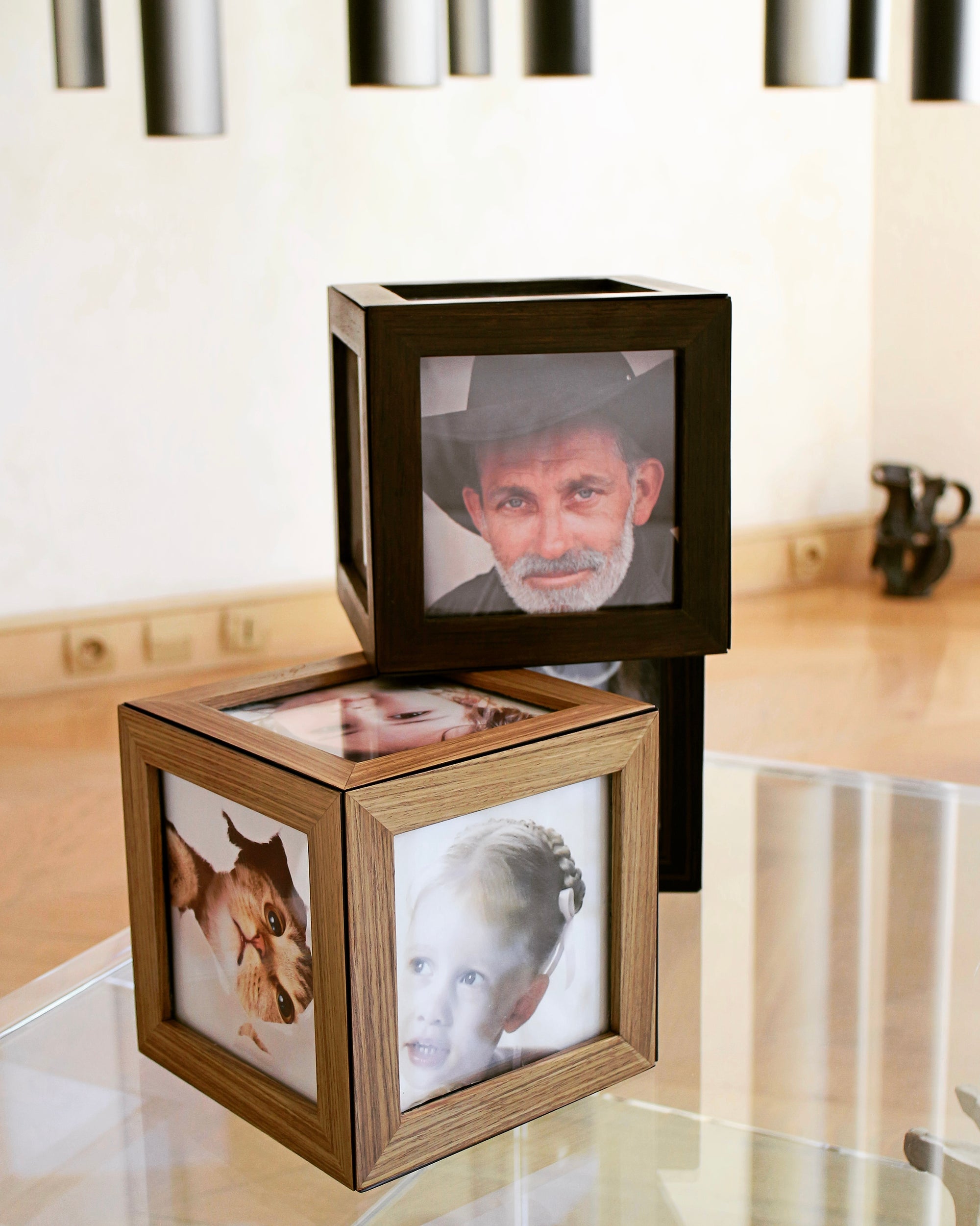 Set of THREE Large Photo Cubes