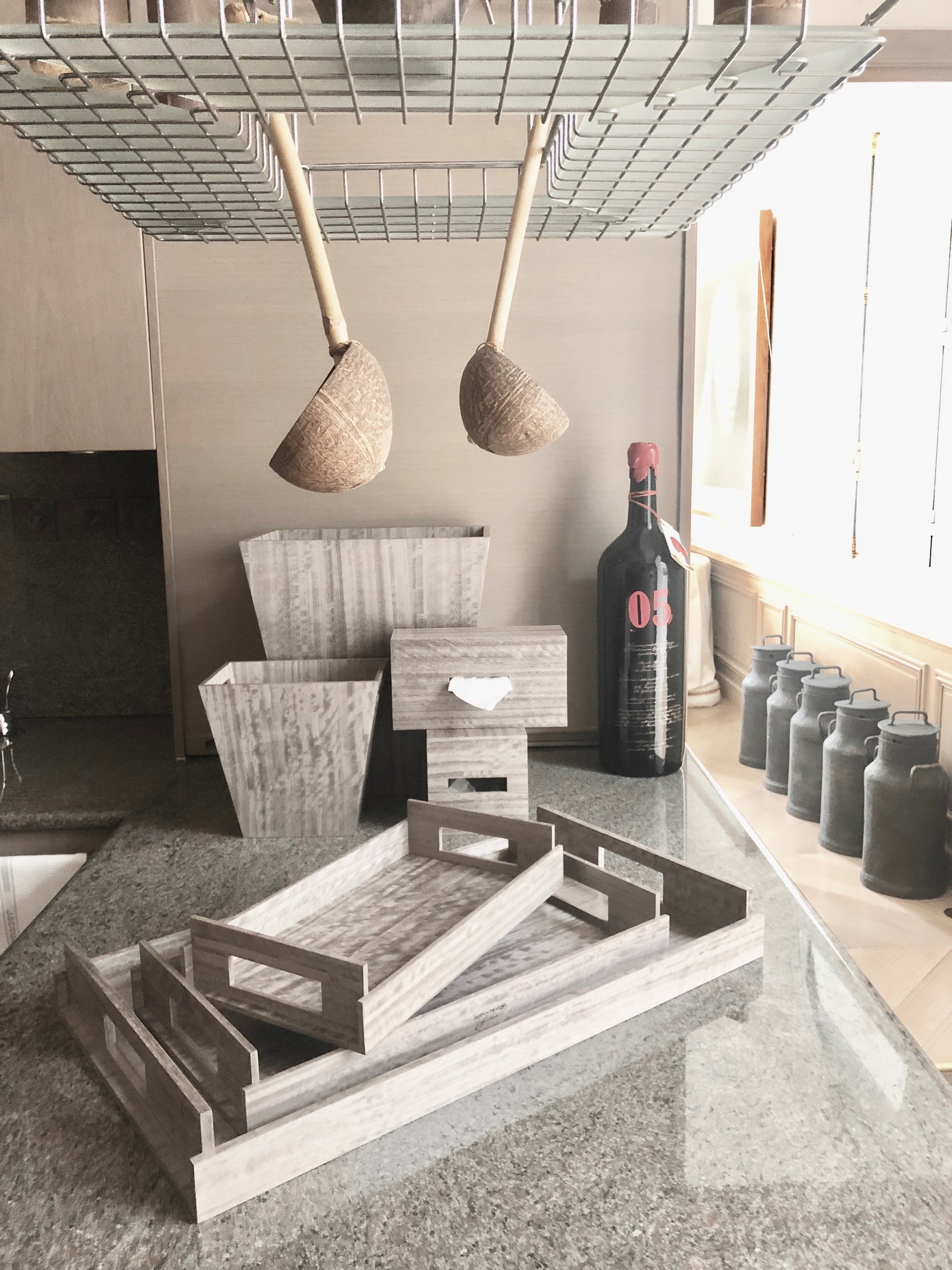 Mini Bins - Sterling Grey Wood