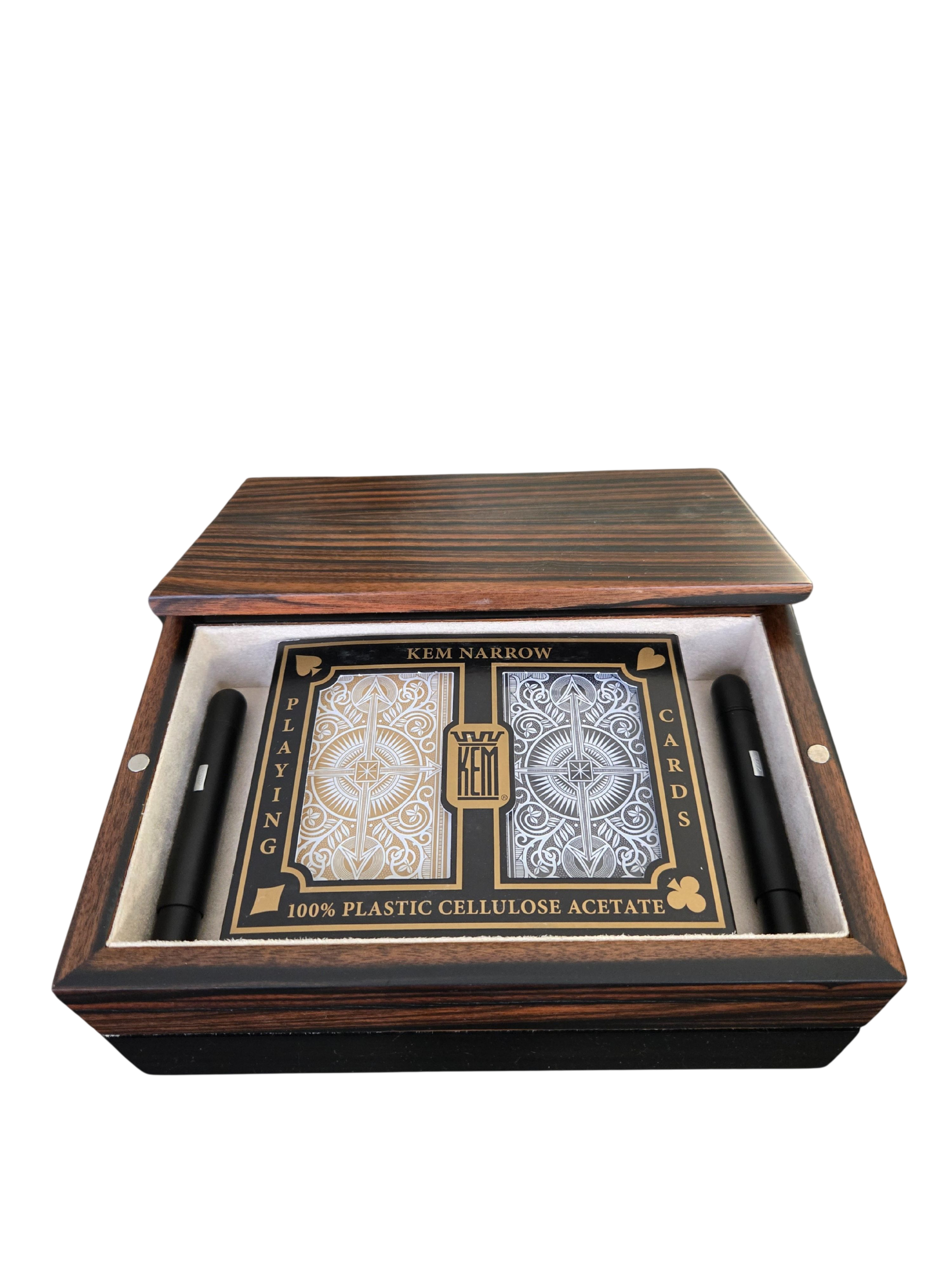 handcrafted royal ebony macassar bridge set rare wood luxury card game gift UK