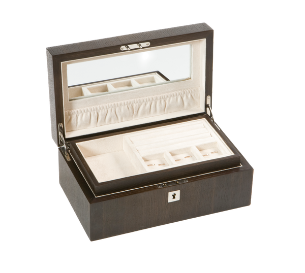 handcrafted smoked oak jewellery box rare wood luxury gift UK