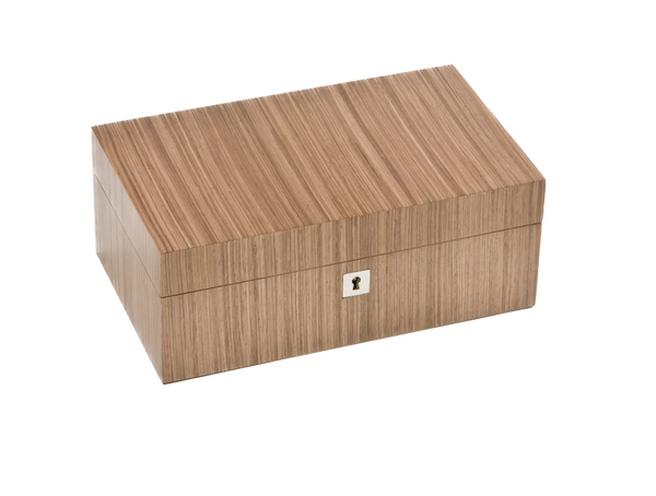 handcrafted warm walnut jewellery box rare wood luxury gift UK
