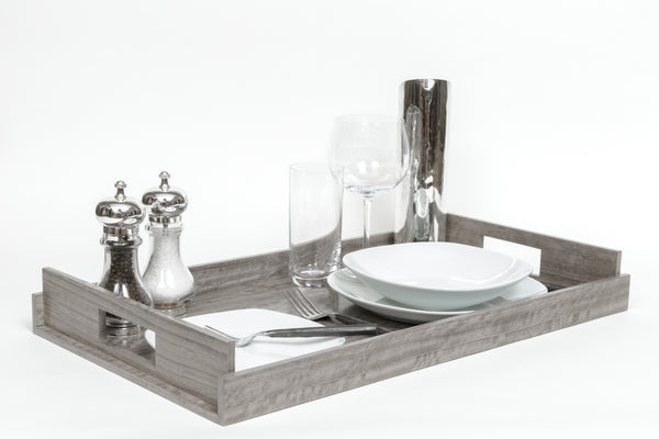 Nest of Wood Trays - Sterling Grey
