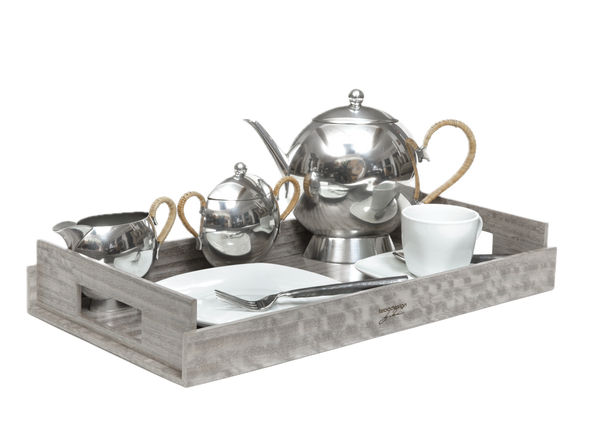 Nest of Wood Trays - Sterling Grey