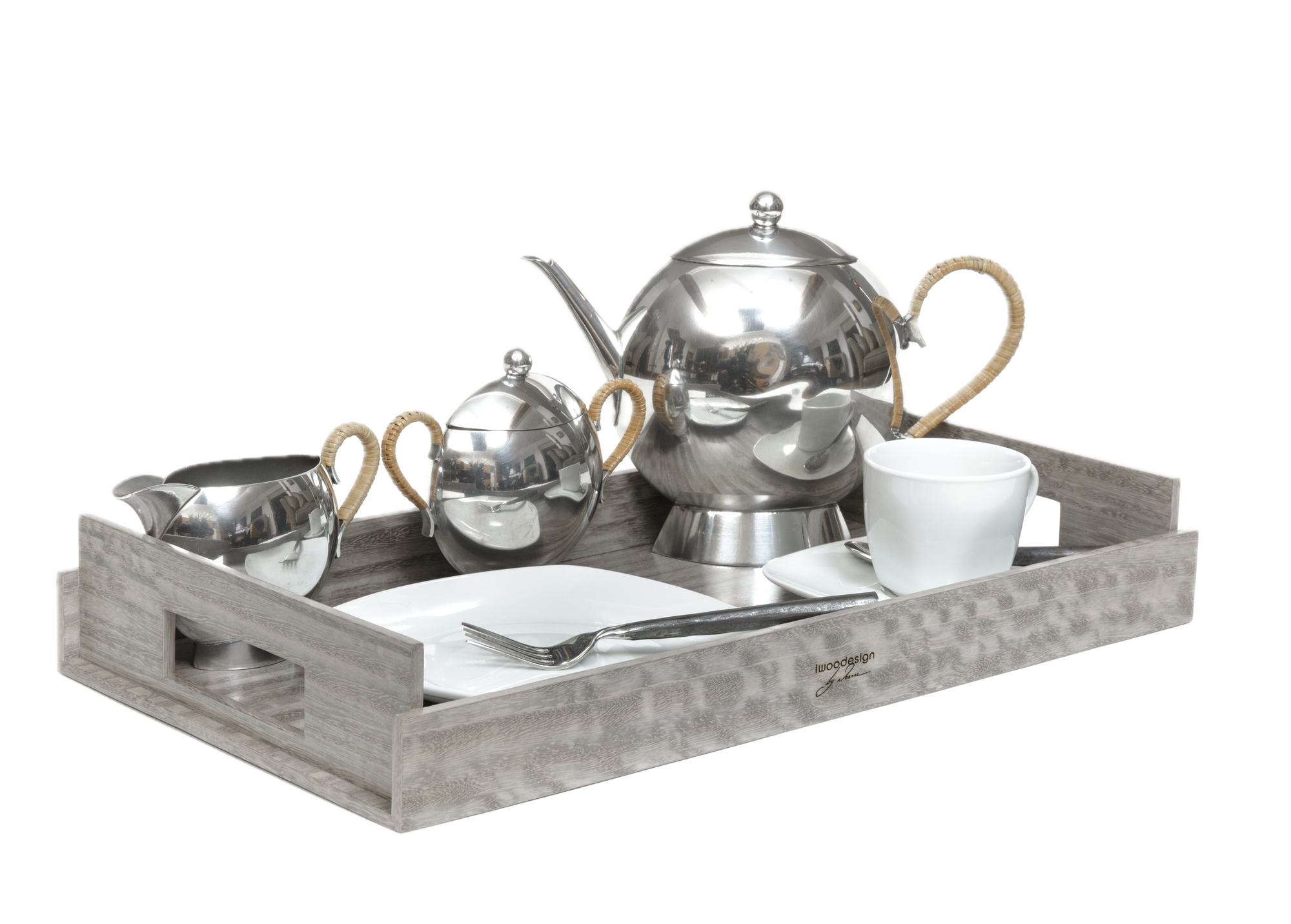 MEDIUM Wood Trays - Sterling Grey