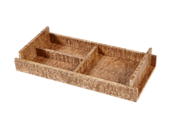 handcrafted Tamo Ash coin tray rare wood luxury desk accessory UK