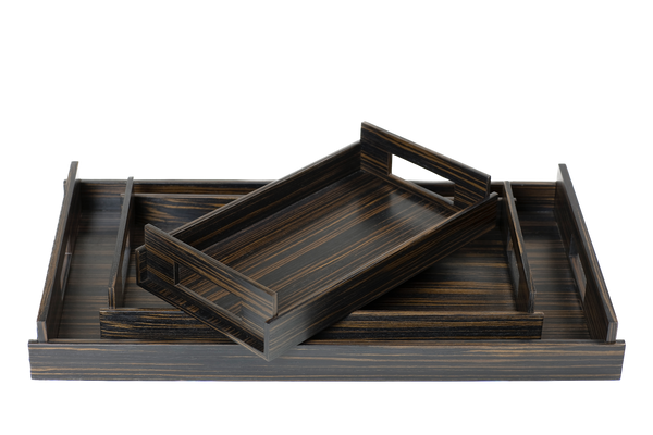 Nest of Wood Trays - Dark Ebony