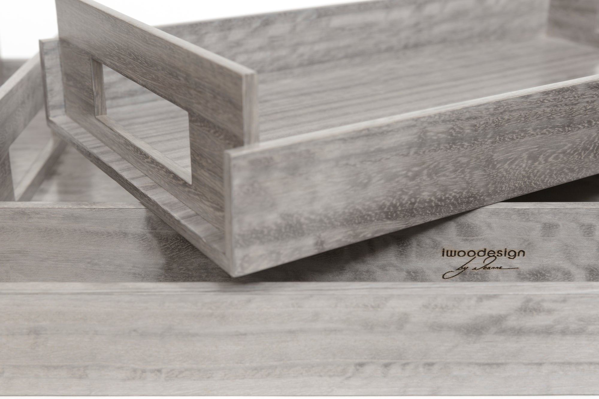 SMALL Wood Trays - Sterling Grey