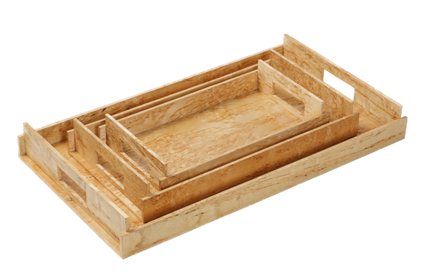 LARGE Wood Trays - Karelian Birch Exclusive Creations
