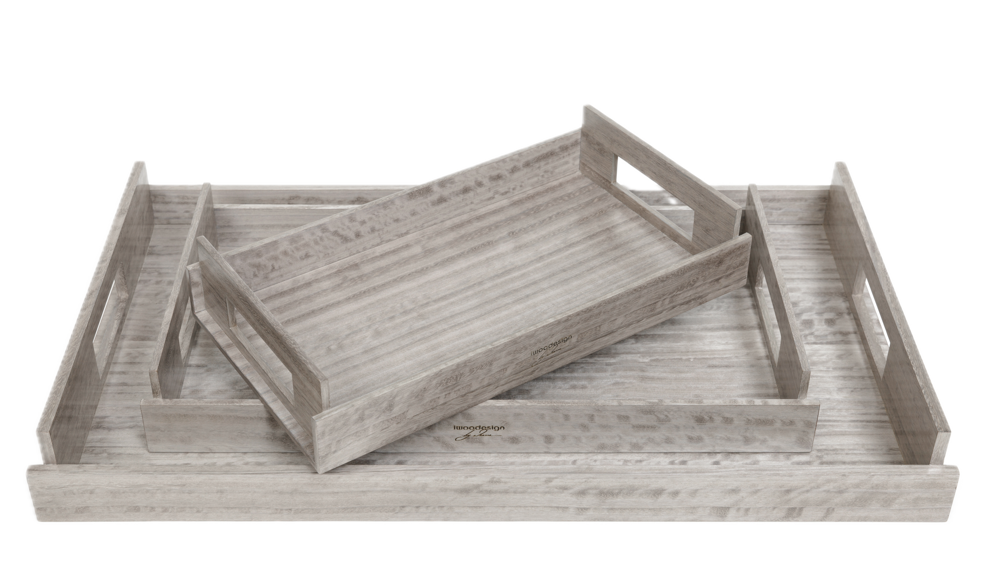 MEDIUM Wood Trays - Sterling Grey