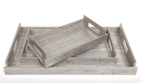 SMALL Wood Trays - Sterling Grey