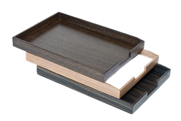 Stackable Letter Trays - Dark Ebony