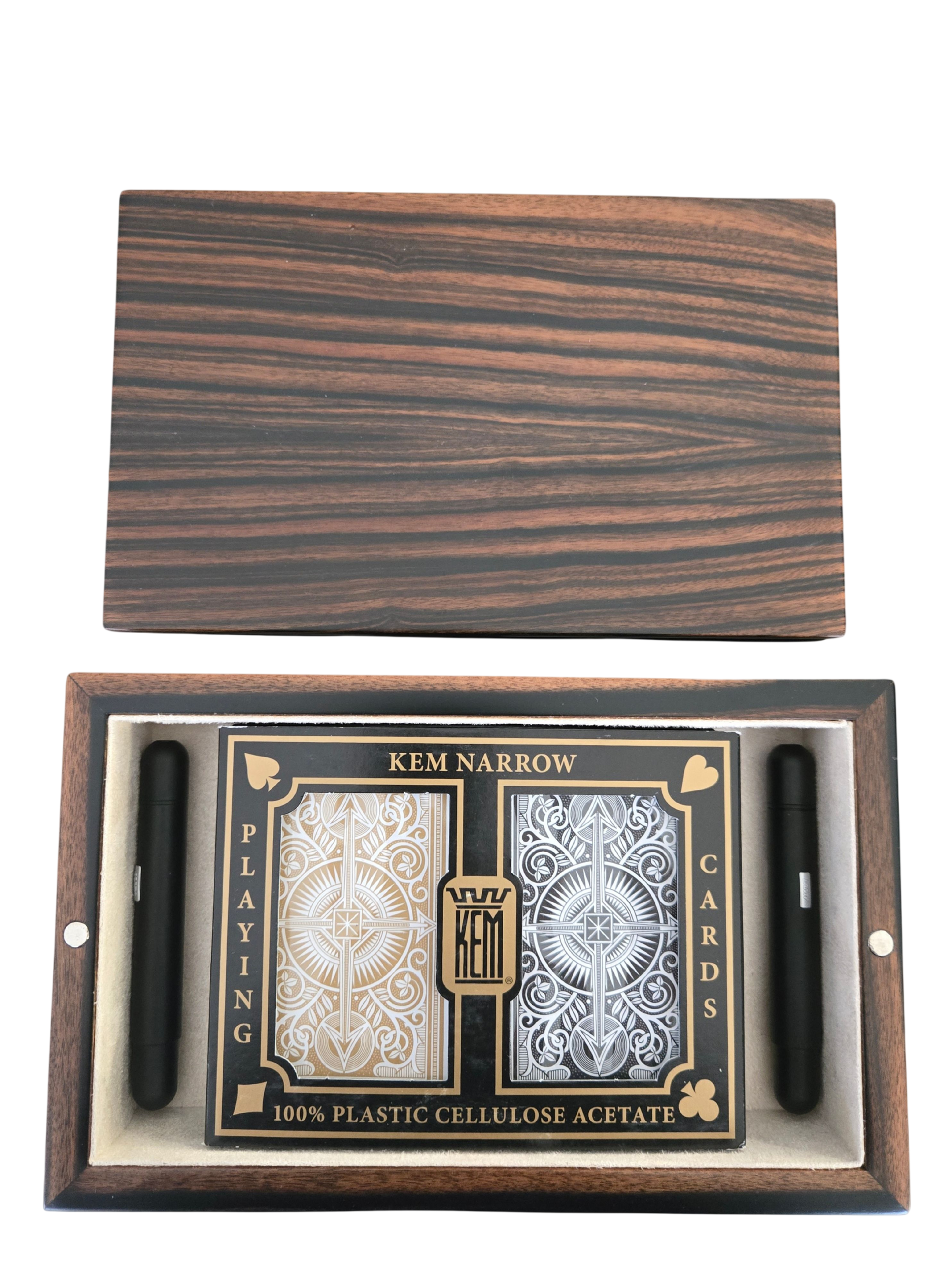 handcrafted royal ebony macassar bridge set rare wood luxury card game gift UK