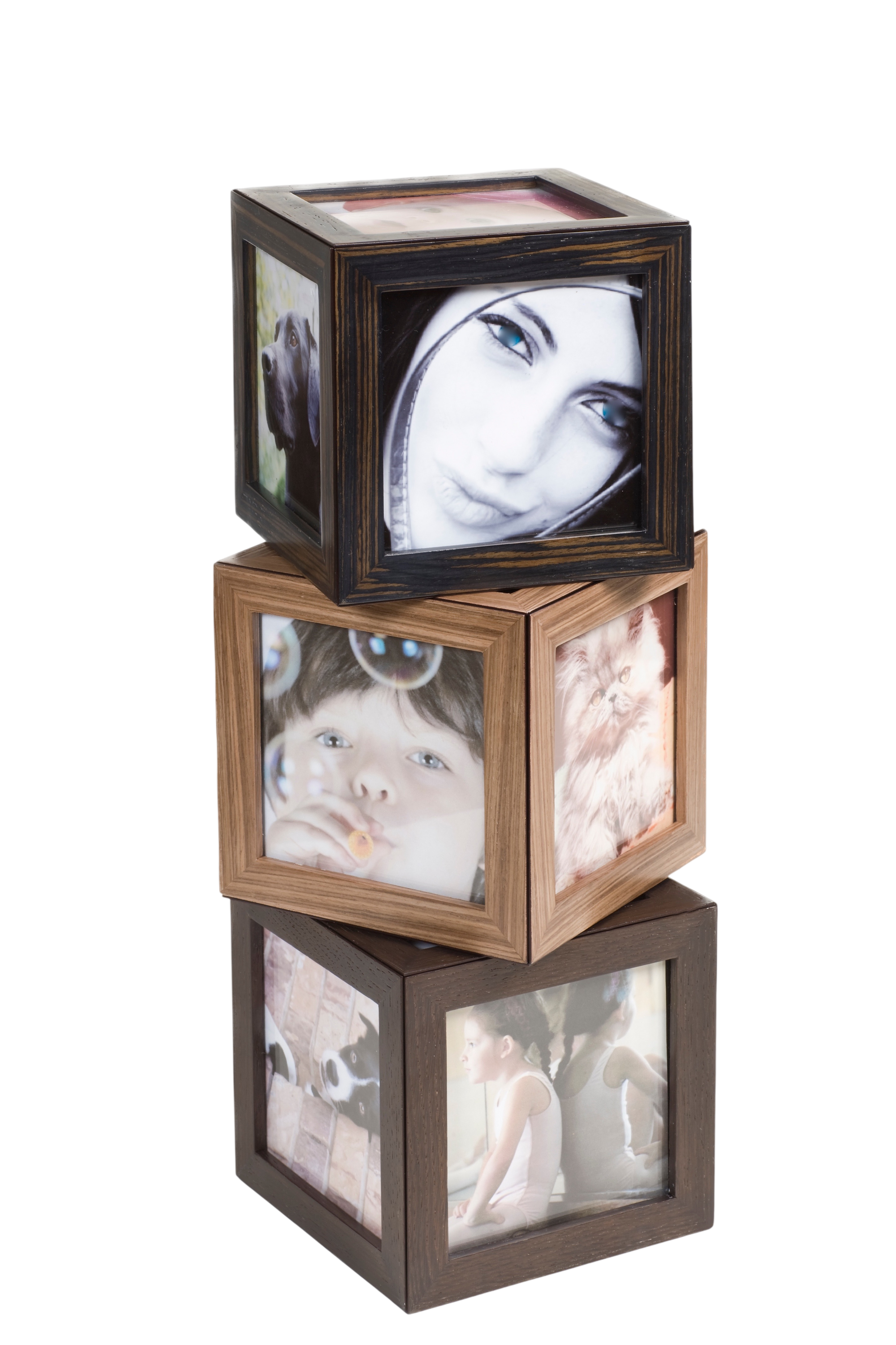 Large Photo Cubes - Warm Walnut