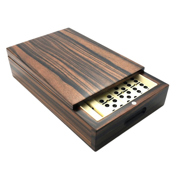 handcrafted royal ebony macassar dominoes set rare wood luxury gift UK