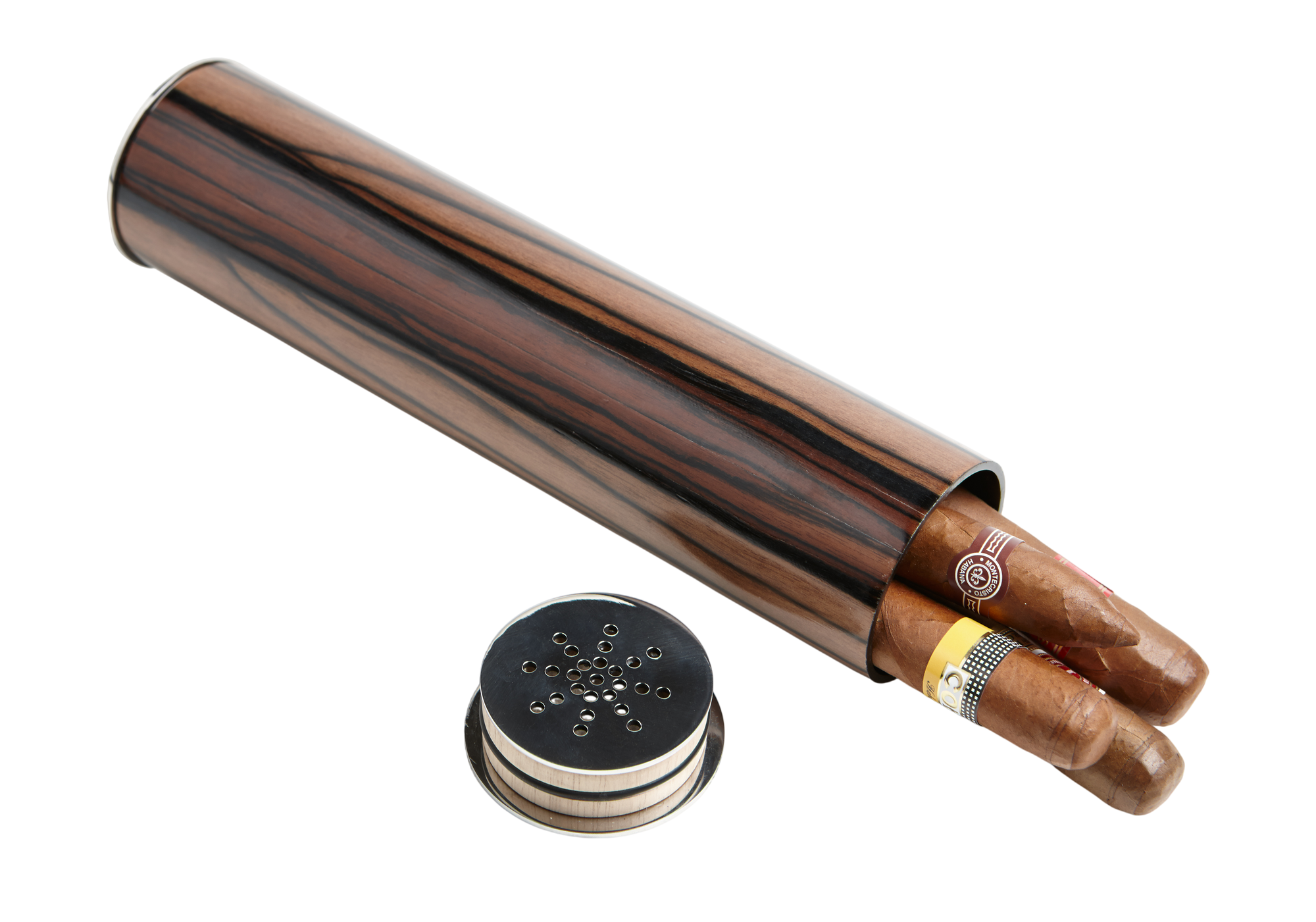 Cigar Humidifier and Match Striker - Royal Ebony Macassar - BACK IN STOCK