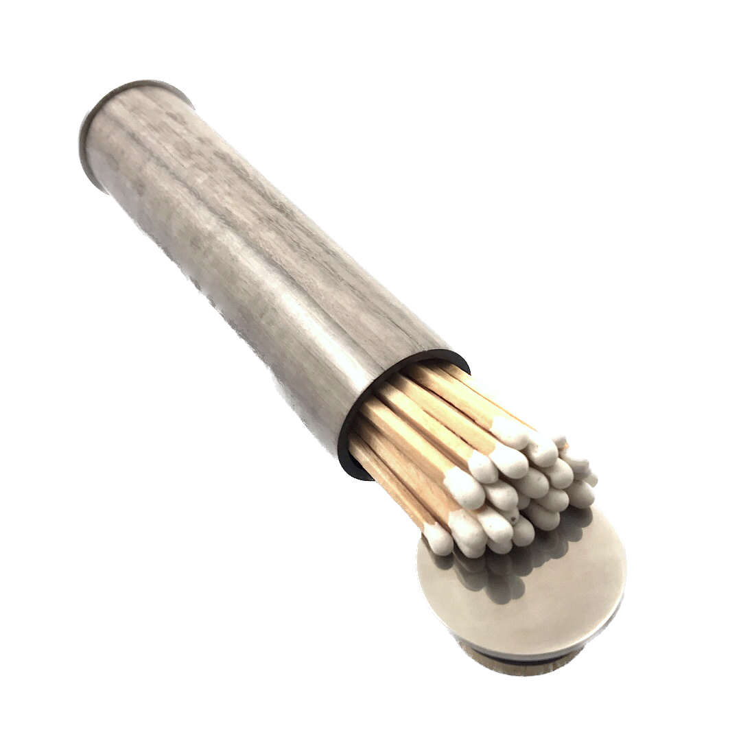 handcrafted grey figured eucalyptus wood match striker luxury gift UK