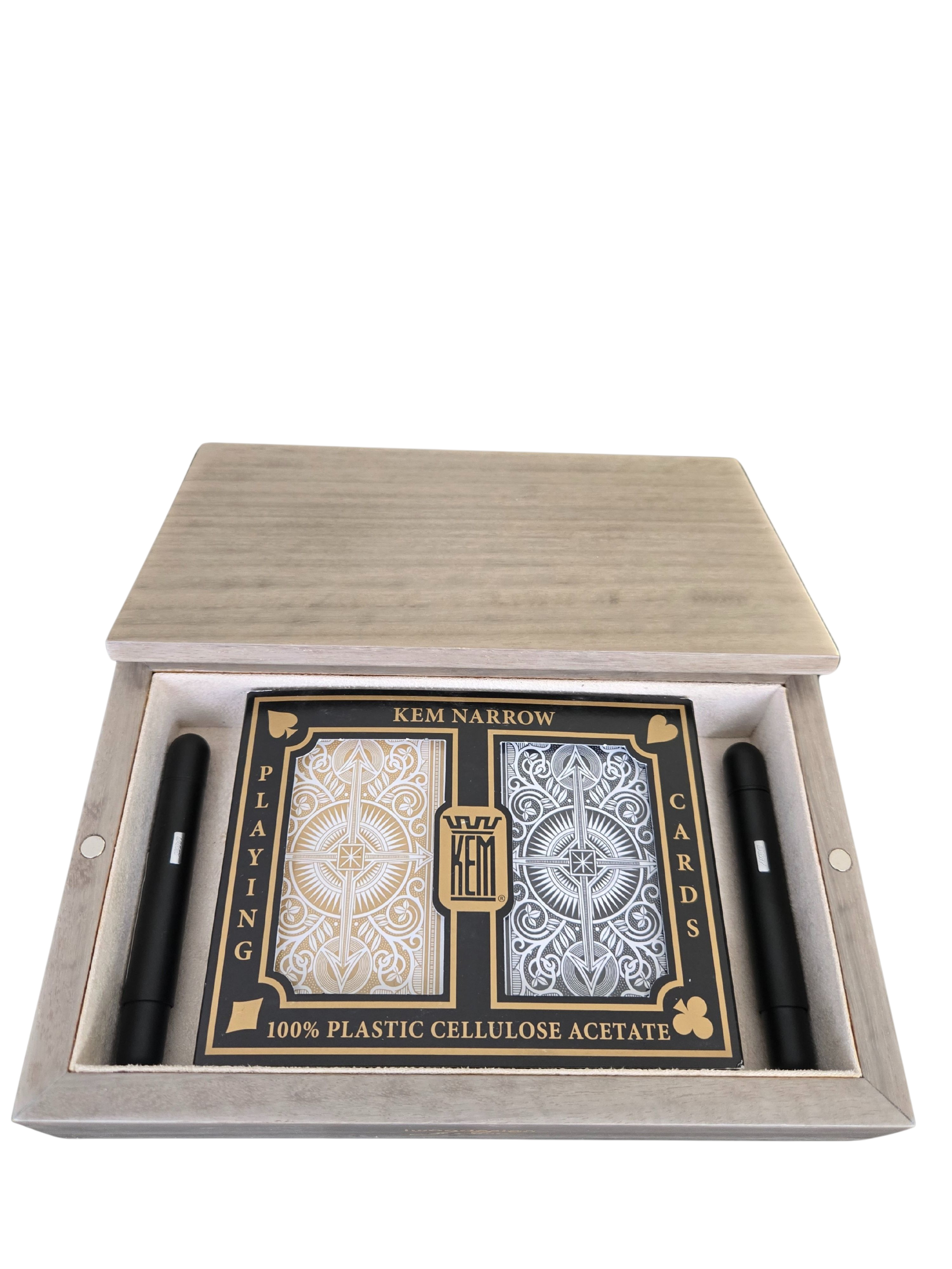 handcrafted sterling grey bridge set rare wood luxury card game gift UK