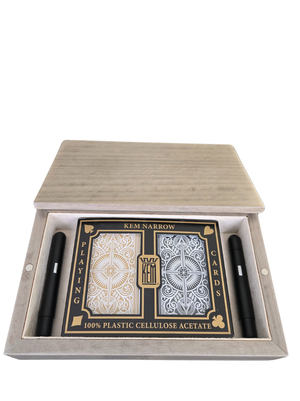 handcrafted sterling grey bridge set rare wood luxury card game gift UK