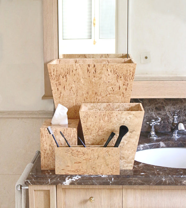 Karelian Birch Exclusive Creations Stylish Bin