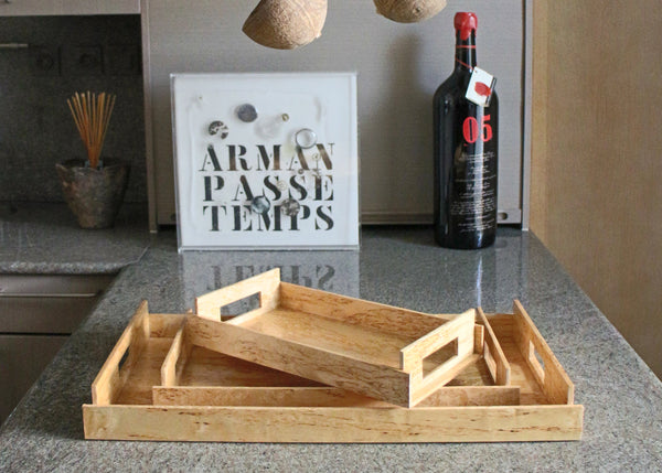 MEDIUM Wood Trays - Karelian Birch Exclusive Creations