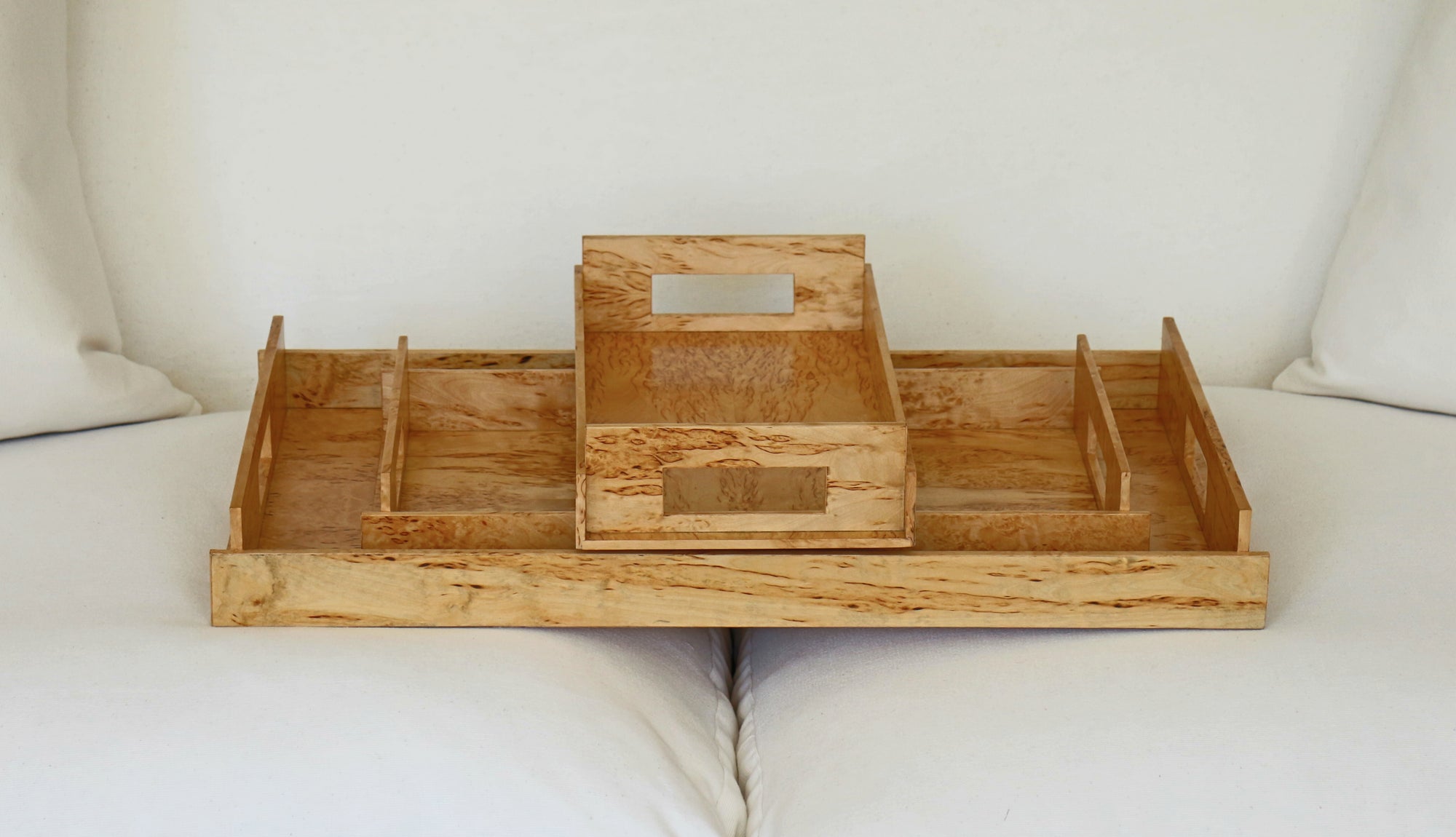 Karelian Birch Exclusive Creations Nest of Trays