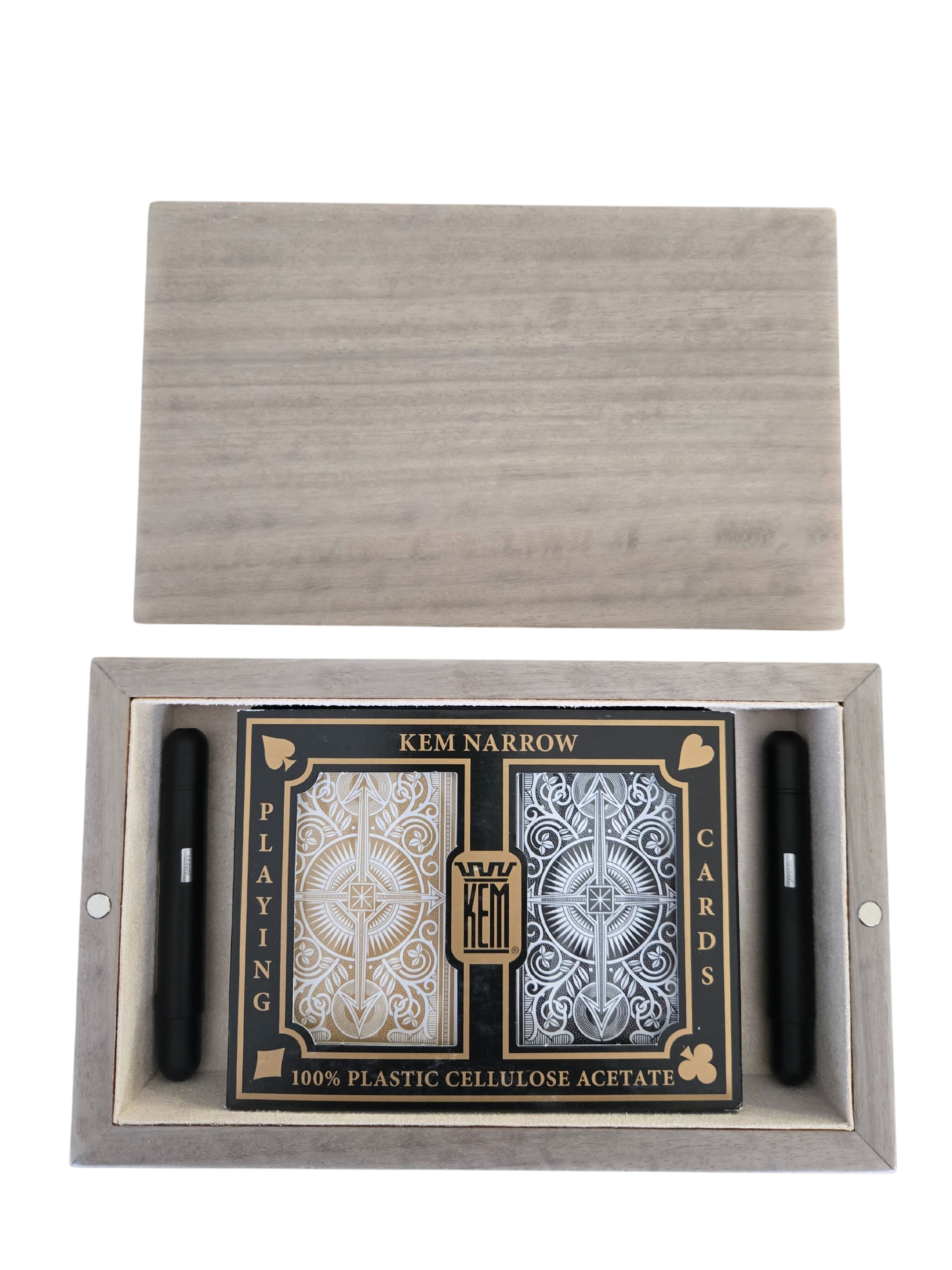 handcrafted sterling grey bridge set rare wood luxury card game gift UK