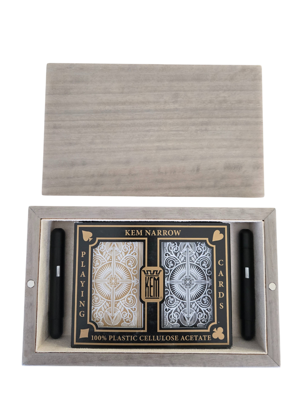 handcrafted sterling grey bridge set rare wood luxury card game gift UK