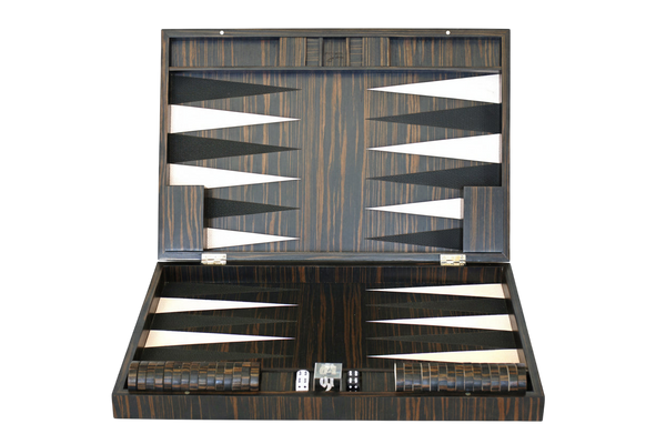 handcrafted dark ebony backgammon set rare wood luxury gift UK