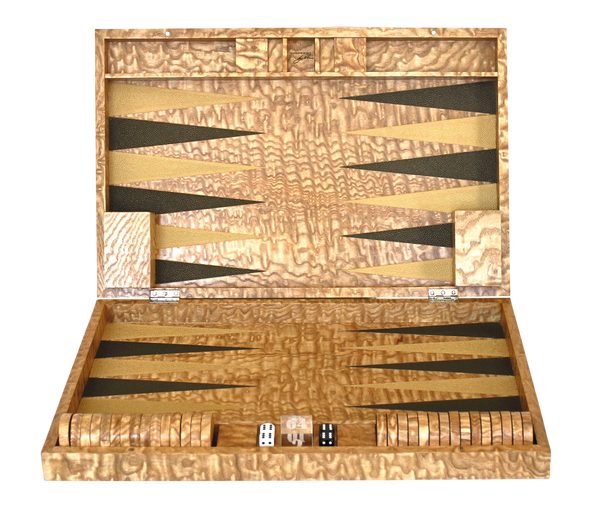 handcrafted tamo ash backgammon set copper black gold rare wood luxury gift UK