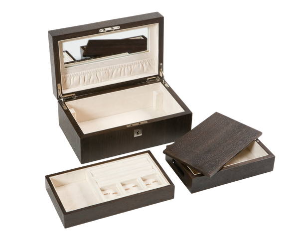 handcrafted smoked oak jewellery box rare wood luxury gift UK
