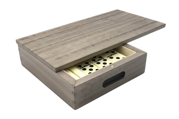 handcrafted sterling grey dominoes set rare wood luxury gift UK