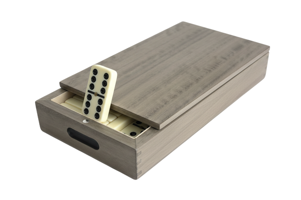 handcrafted sterling grey dominoes set rare wood luxury gift UK