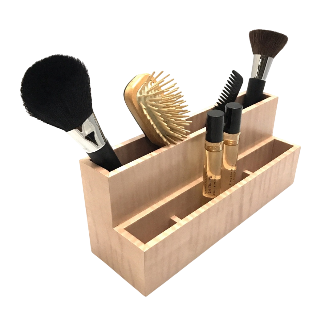 Bathroom Organiser - Blush Curly Maple